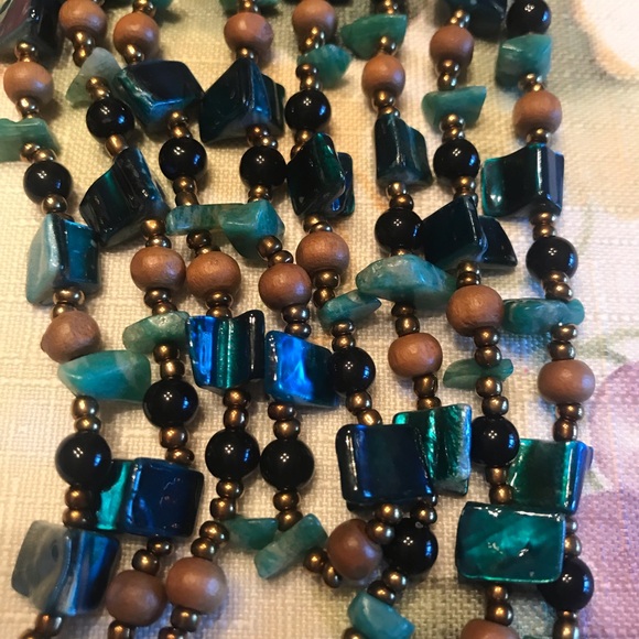 VINTAGE ABALONE NECKLACE FOUR GORGEOUS STRANDS - Picture 10 of 11